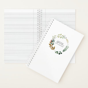 Gratitude Journal INITIALS Rustic Modern Leaves