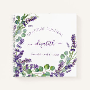 Gratitude journal lavender eucalyptus floral