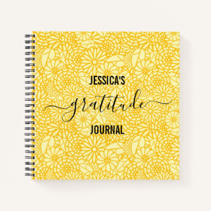 Gratitude Journal Name Floral Daisy Pattern