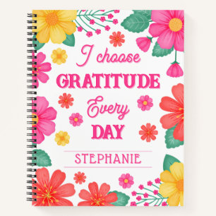 Gratitude Journal Personalised Name Pink Orange