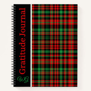 Gratitude Journal Personalised Strawberry Plaid