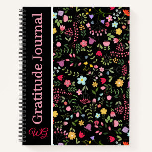 Gratitude Journal Personalised Wildflowers Floral