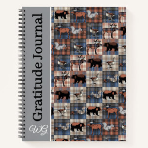 Gratitude Journal Personalized Wildlife Plaid