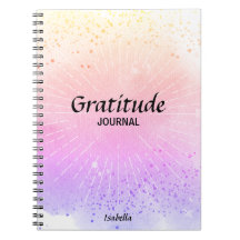 Gratitude Journal Pink Purple Watercolor Monogram