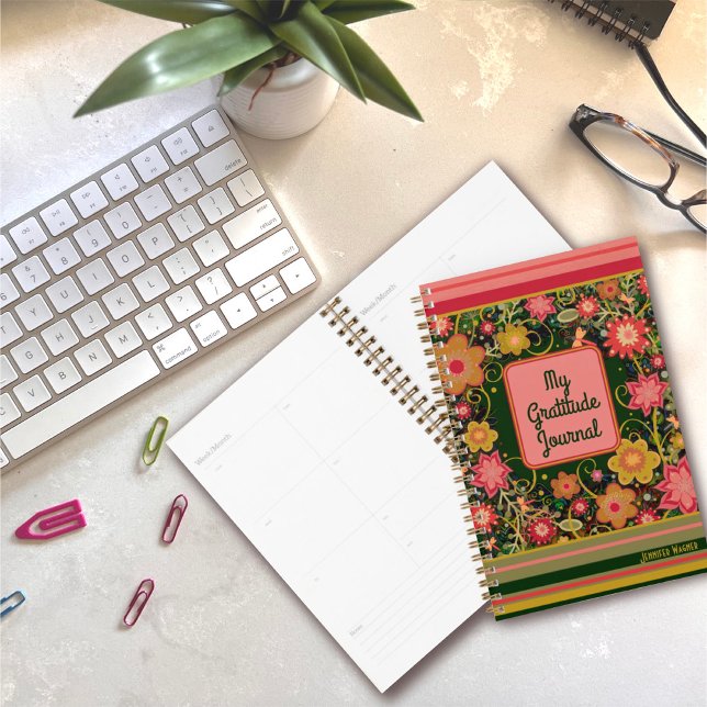 Gratitude Journal Pretty Floral Dragonfly  Planner (Creator Uploaded)