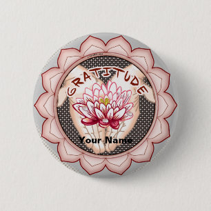 Gratitude Lotus  pin button