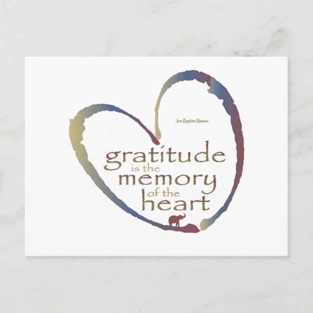 "Gratitude - memory of the heart" Postcard (Front)