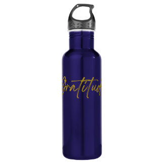 Gratitude message water bottle