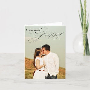 Gratitude Modern Calligraphy Holiday Photo Card