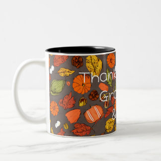 Gratitude Mug: Thankful, Grateful, & Blessed Two-Tone Coffee Mug