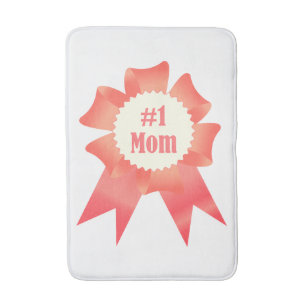 Gratitude Number One Mum winner award ribbon Bath Mat