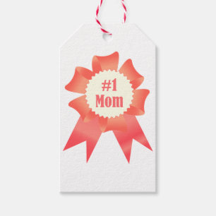 Gratitude Number One Mum winner award ribbon Gift Tags
