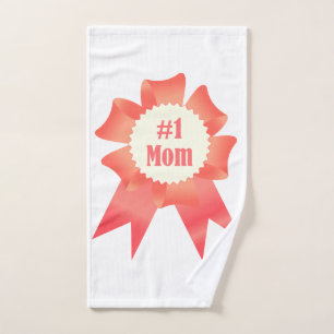 Gratitude Number One Mum winner award ribbon Hand Towel