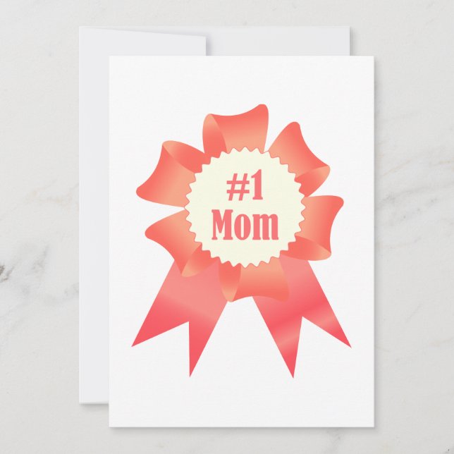 Gratitude Number One Mum winner award ribbon Holiday Card (Front)