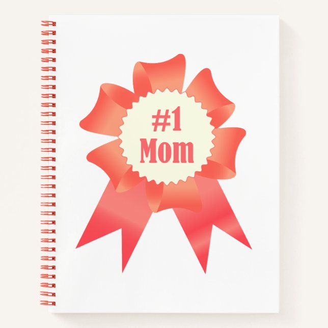 Gratitude Number One Mum winner award ribbon Notebook (Front)