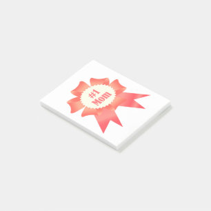 Gratitude Number One Mum winner award ribbon Post-it Notes