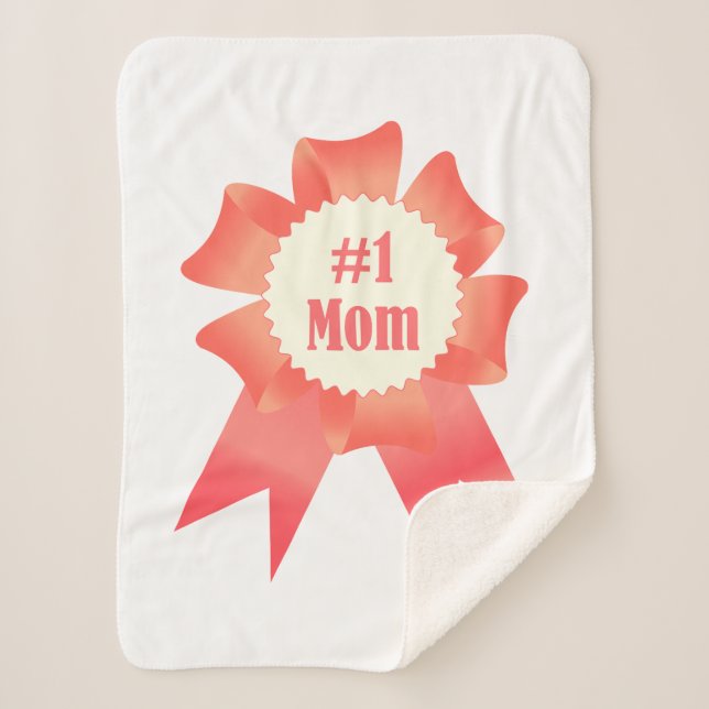 Gratitude Number One Mum winner award ribbon Sherpa Blanket (Front)