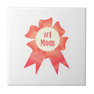 Gratitude Number One Mum winner award ribbon Tile
