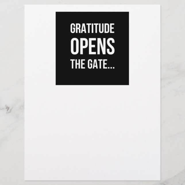 Gratitude Opens The Gate inspirational quote (Front)