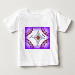 "Gratitude Peace Love Unite" Mandala Art Print Baby T-Shirt