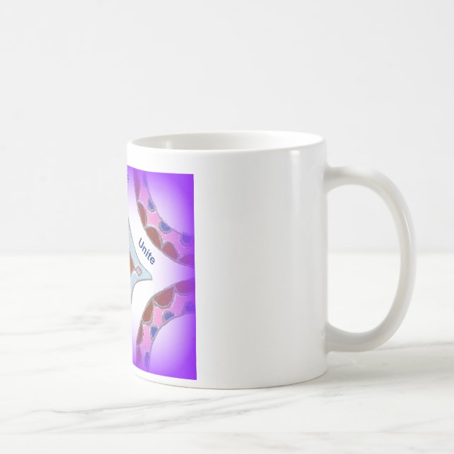 "Gratitude Peace Love Unite" Mandala Art Print Coffee Mug (Right)