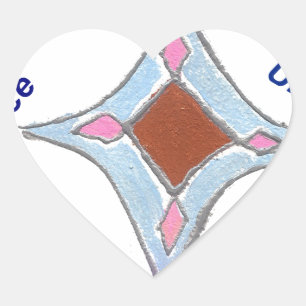 "Gratitude Peace Love Unite" Mandala Art Print Heart Sticker