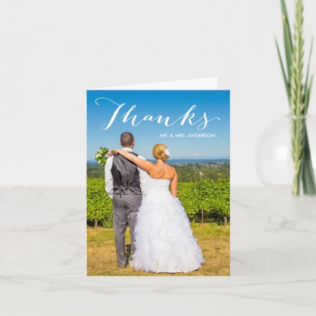 Gratitude | Photo Wedding Thank You Note Card (Front)