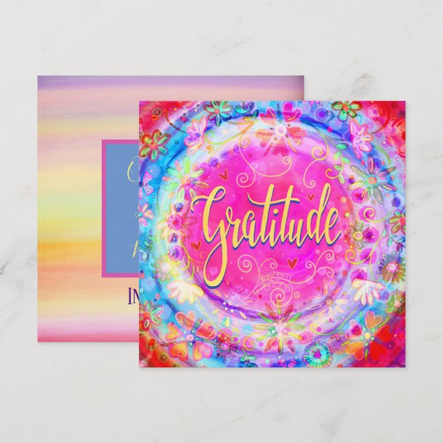Gratitude Pink Pretty Encouragement For all Thank You Card (Front/Back)