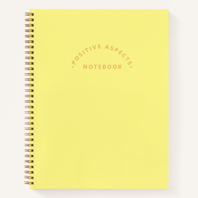 Gratitude Positive Aspects Minimalist Yellow Notebook (Front)