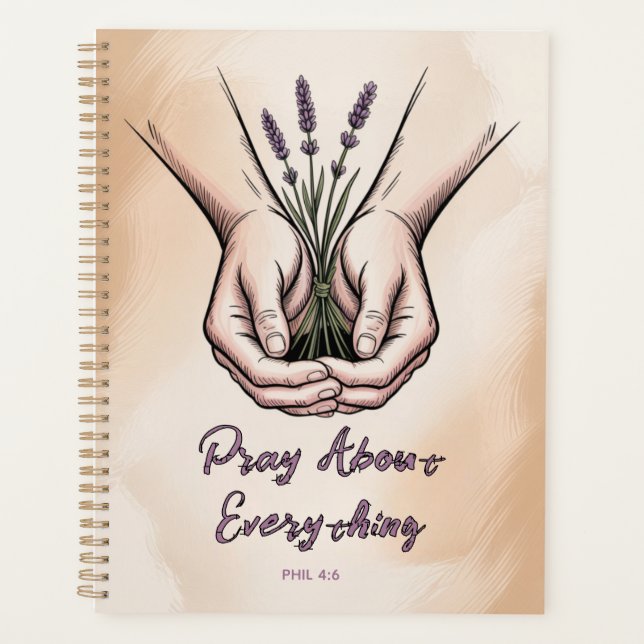 Gratitude & Prayer - Hands & Lavender Planner (Front)