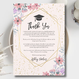 Gratitude Purple watercolor flowers with gold Invitation