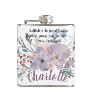Gratitude Quote Hip Flask