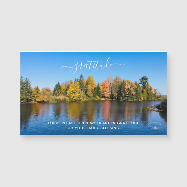 Gratitude Quote Inspiring Fall Photography Magnet (Front)