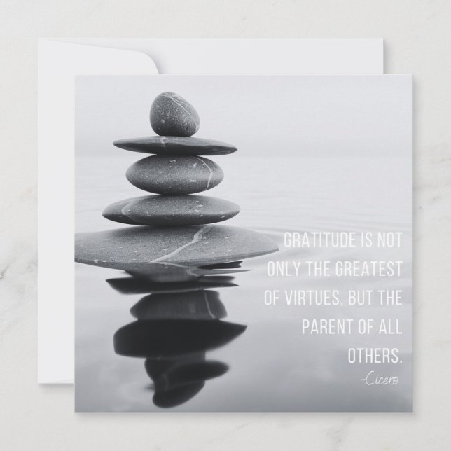 Gratitude Quote Stone Balancing Greeting Card (Front)