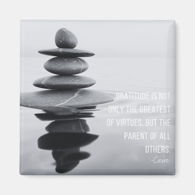 Gratitude Quote Stone Balancing Magnet (Front)