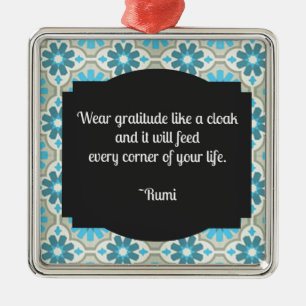 Gratitude Rumi Quote Metal Tree Decoration