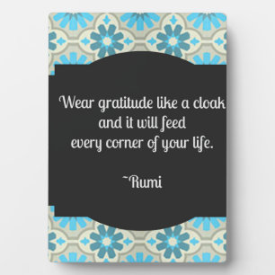Gratitude Rumi Quote Tabletop Plaque