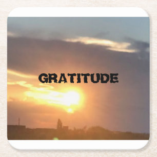 Gratitude Square Paper Coaster