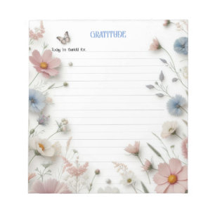 Gratitude Thankfulness Wild Flower Notepad