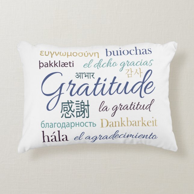 Gratitude Throw Pillow (Front)