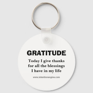 GRATITUDE, Today I give thanksfor all the bless... Key Ring
