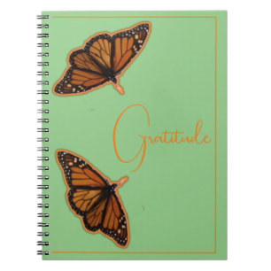 "Gratitude" Two Monarch Butterflies Notebook