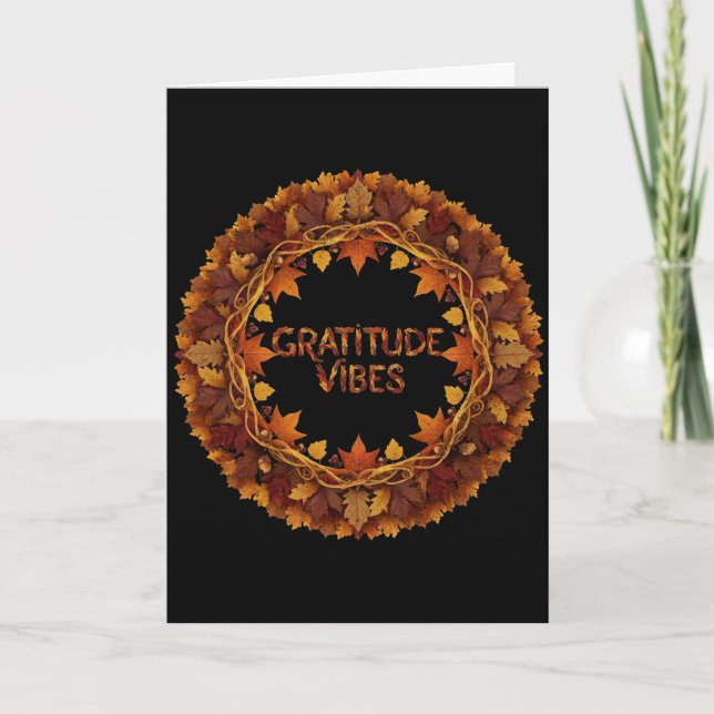 Gratitude Vibes Thanksgiving Card (Front)