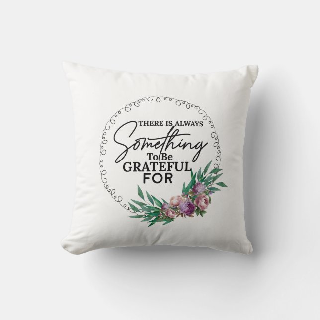 Gratitude Vibes Throw Pillow (Front)