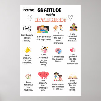 Gratitude Wall for Little Heart Poster