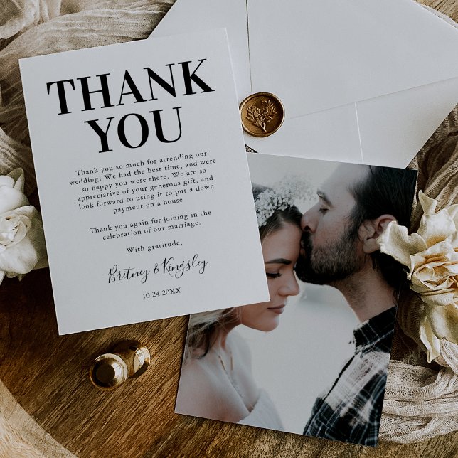 Gratitude Wedding Photo Thank You Card (Creator Uploaded)