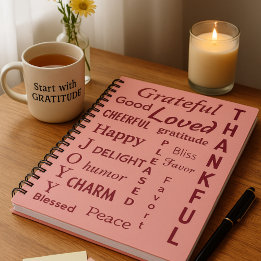 Gratitude Words Inspirational Notebook