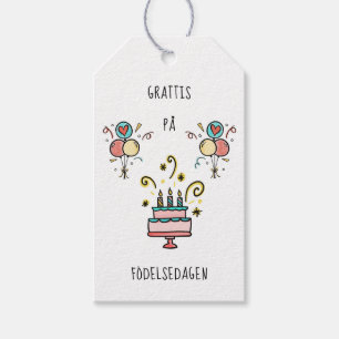 Grattis på födelsedagen Happy Birthday Gift Tags
