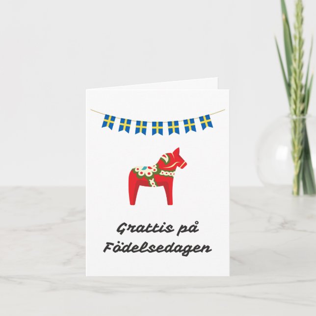 Grattis på födelsedagen Swedish Birthday Card (Front)