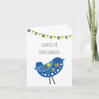 Grattis på födelsedagen Swedish Birthday  Card
